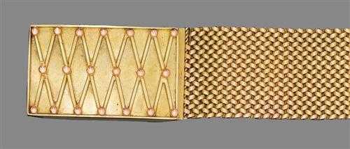 Appraisal: GOLD BRACELET ca Yellow gold g Decorative bracelet with a