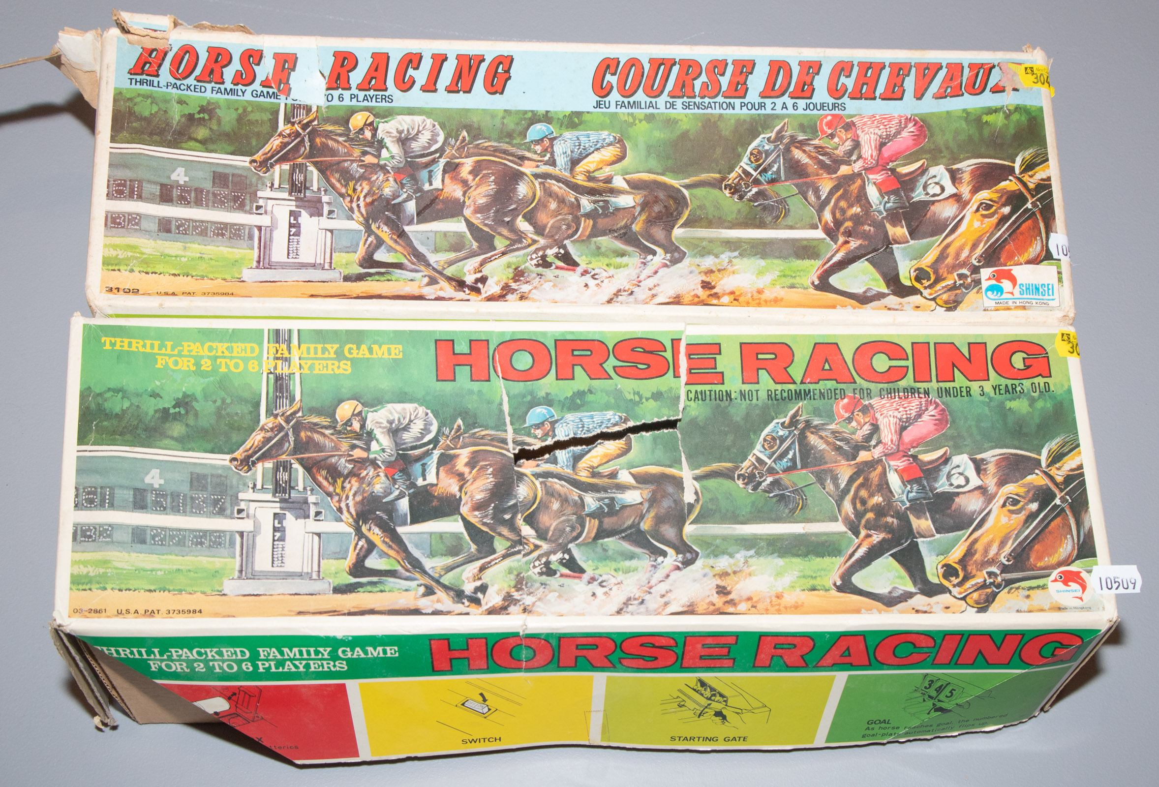 Appraisal: TWO SHINSEI HORSE RACING GAMES Circa s In original boxes