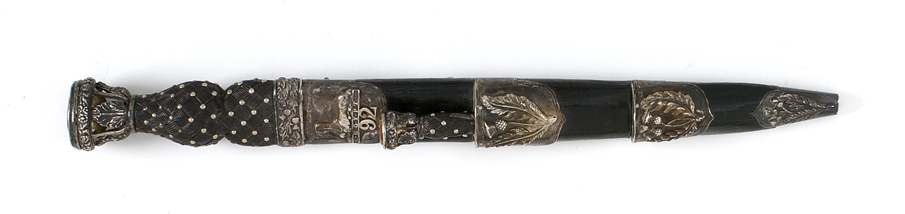 Appraisal: SCOTTISH DIRK AND SCABBARD th CenturyRidged blade etched with a