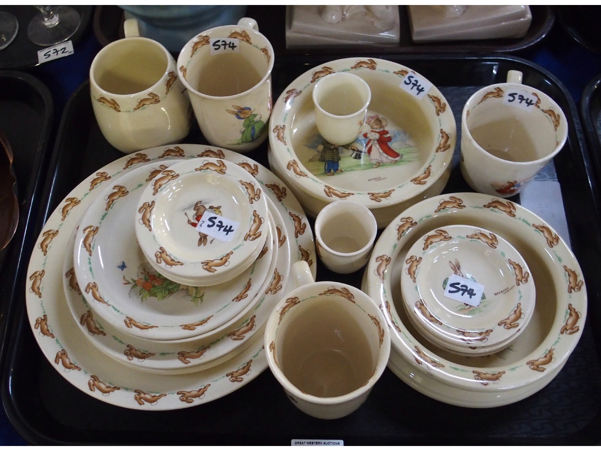 Appraisal: Assorted Barbara Vernon Bunnykins nursery ware