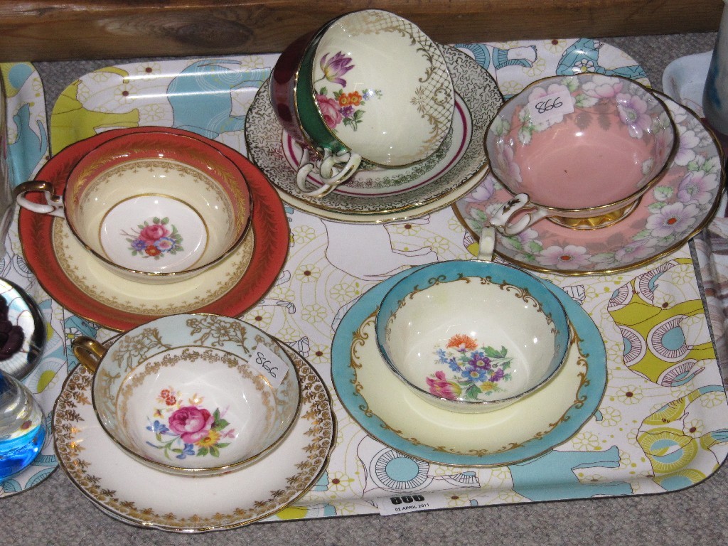 Appraisal: Aynsley harlequin teacups and saucers