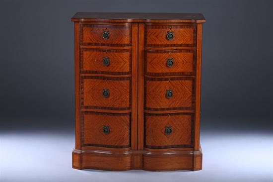 Appraisal: GEORGE III STYLE EIGHT-DRAWER CHEST in the French taste early