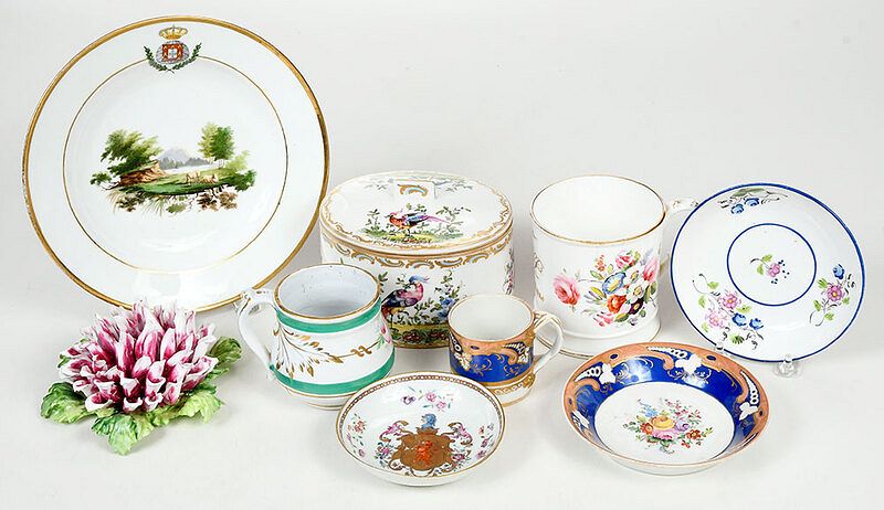 Appraisal: Large Group British and Continental Porcelain th century comprising ten