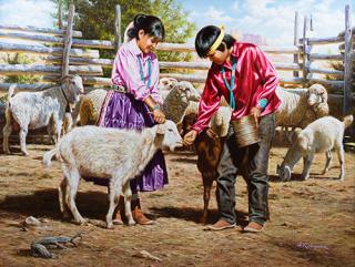 Appraisal: Feeding Time by Alfredo Rodriguez Alfredo Rodriguez - oil on