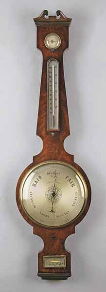 Appraisal: An Antique George III-Style Mahogany Banjo Barometer late th early