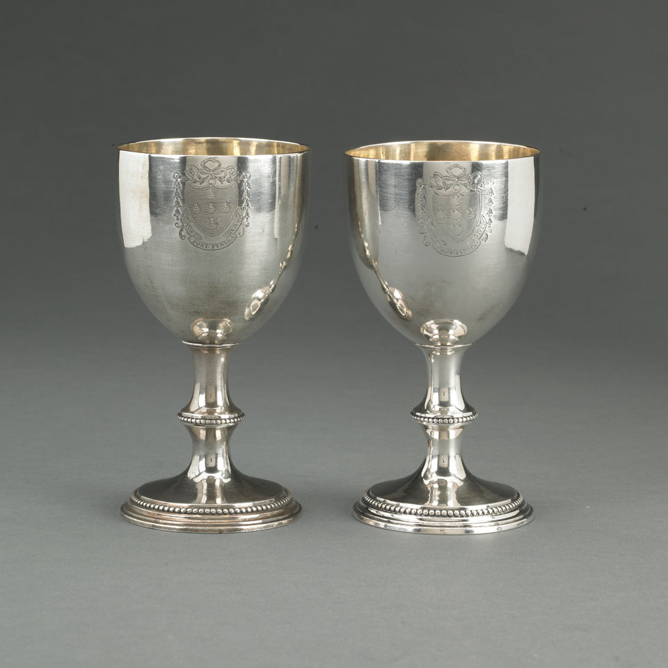 Appraisal: Pair of George III Silver Goblets John Payne London cm