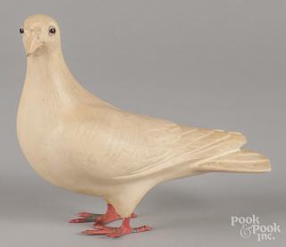 Appraisal: Chalkware pigeon late th c with tin feet '' h