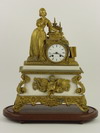 Appraisal: SHELF CLOCK - th C French gilded bronze figural clock