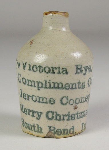 Appraisal: Miniature Whiskey Jug Early 's Marked Victoria Rye Compliments of