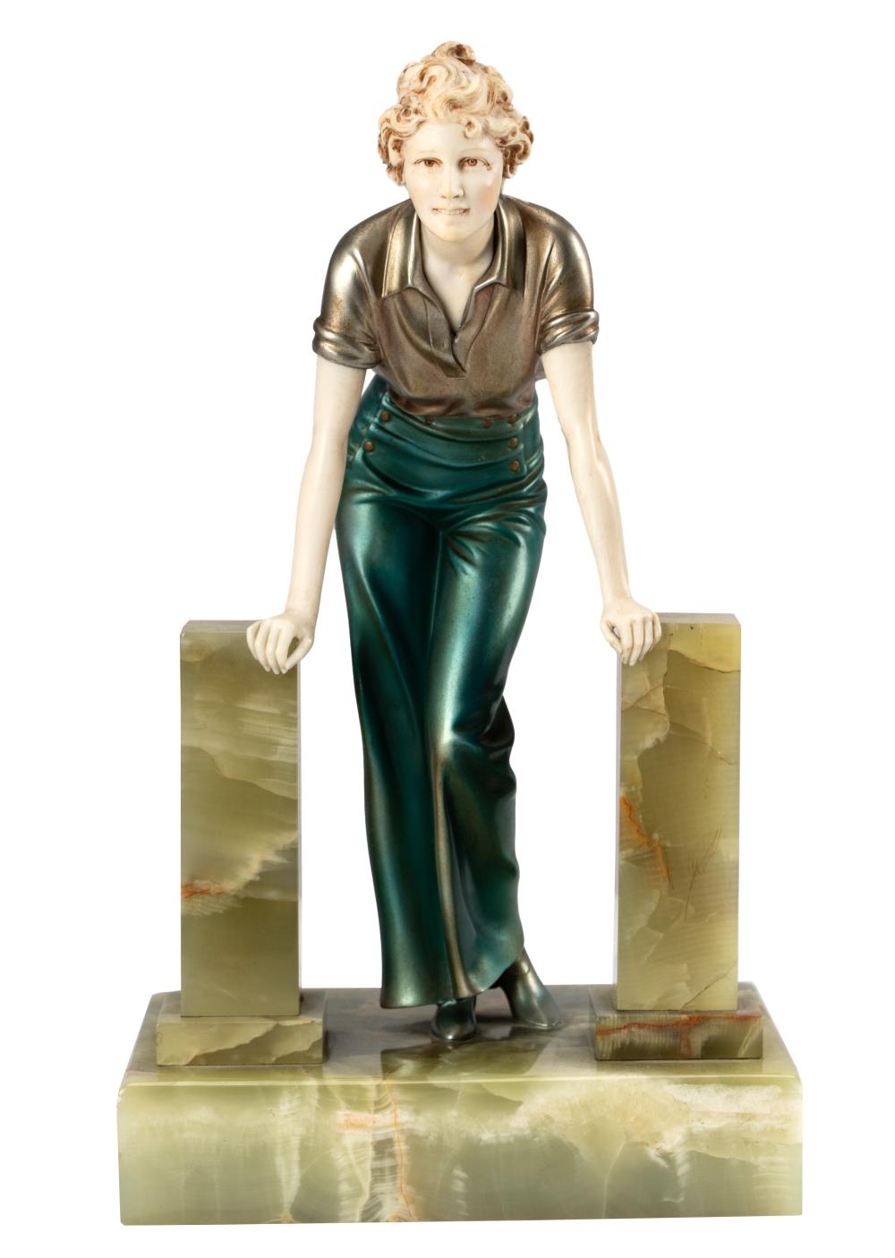 Appraisal: JOHANN PHILIPP FERDINAND PREISS - The Stile cold-painted bronze mounted