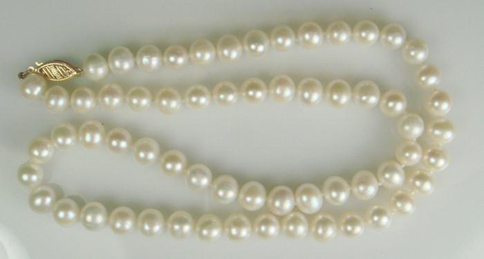 Appraisal: Strand of Baroque Pearls - mm with K Clasp Estimate