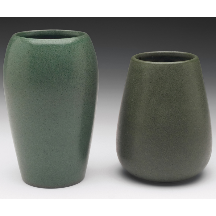 Appraisal: Marblehead vase tapered shape covered in a green matte glaze