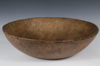 Appraisal: COLONIAL WOODEN BOWL th c Large Ash Burl Bowl in