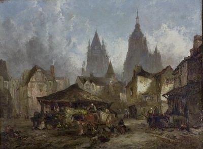 Appraisal: Alfred MontagueContinental Townscapesignedoil on canvas cm x cm x