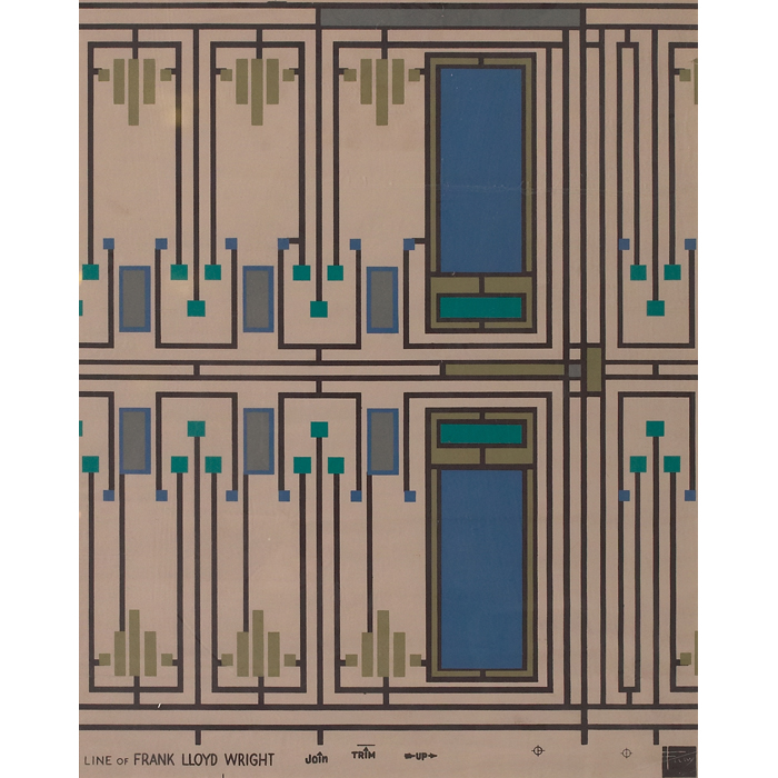 Appraisal: Frank Lloyd Wright wallpaper sample designed for F Schumacher Co