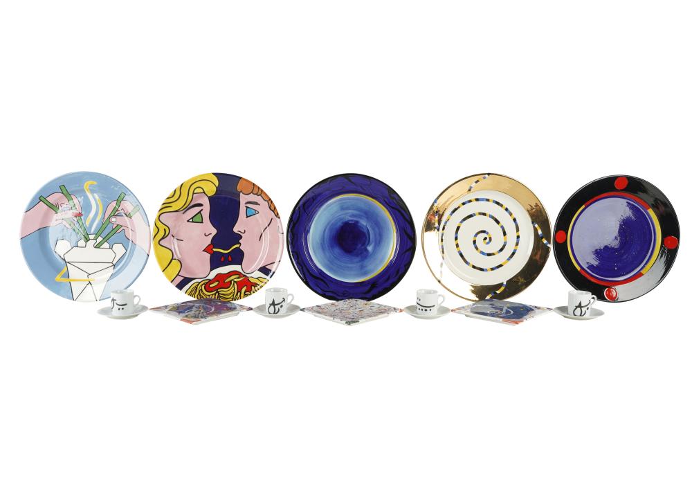 Appraisal: COLLECTION OF ARTIST-INSPIRED PORCELAIN DISHES Karen Barone plates inches diameter