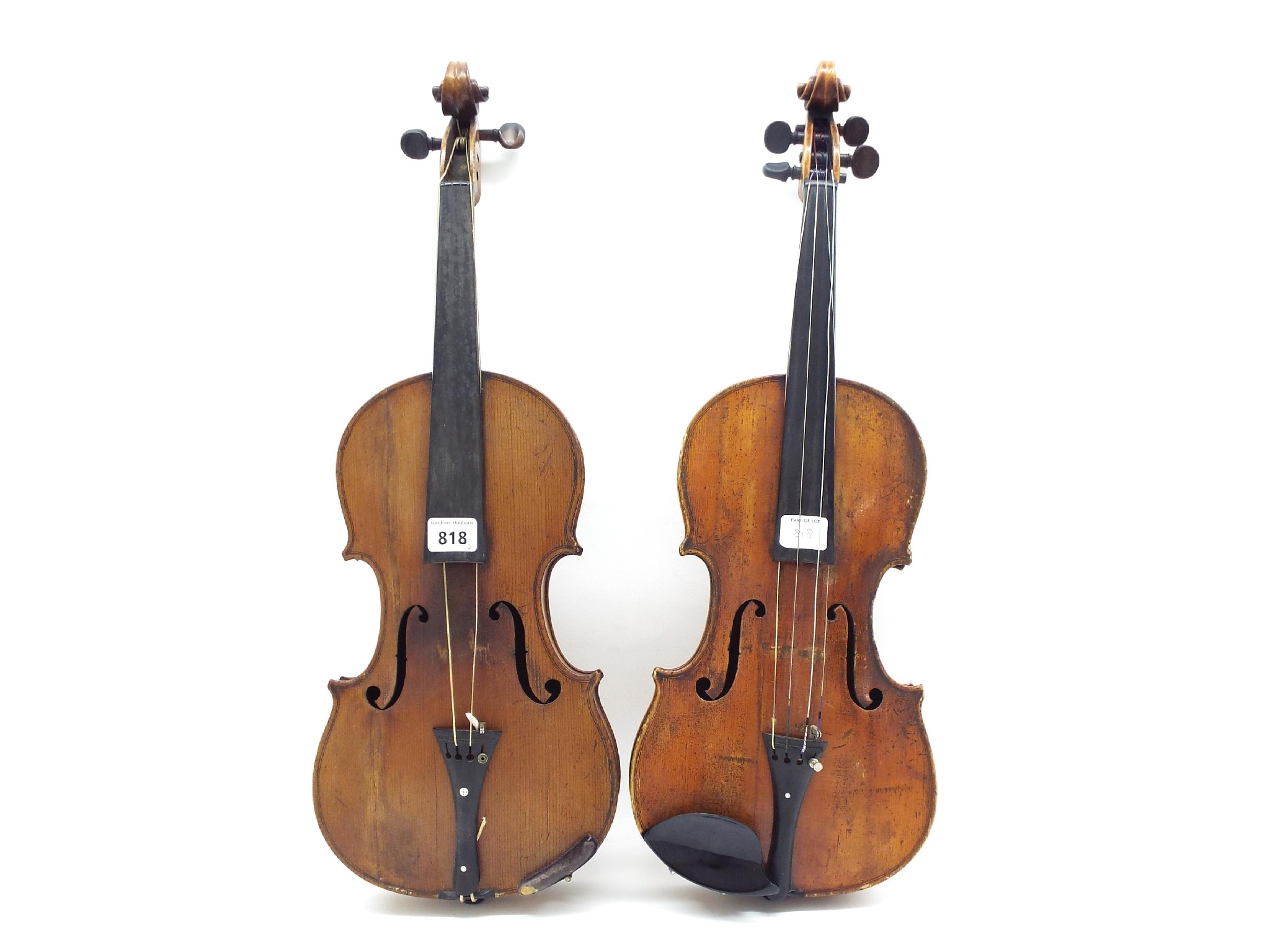 Appraisal: Two interesting th century violins both in need of restoration