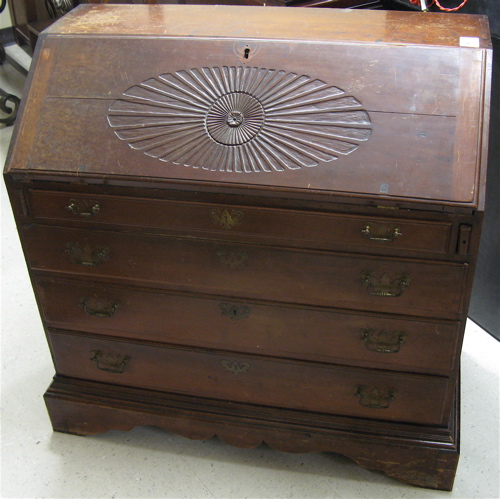 Appraisal: CHIPPENDALE STYLE WALNUT SLANT-TOP SECRETARY American late th early th