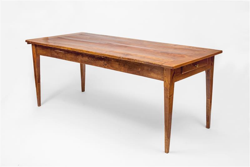 Appraisal: CONTINENTAL CHERRY DRAW-LEAF FARM TABLE in x in x ft