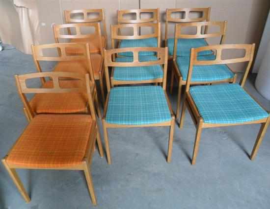 Appraisal: A MATCHING SET OF TEN DANISH OAK DINING CHAIRS six