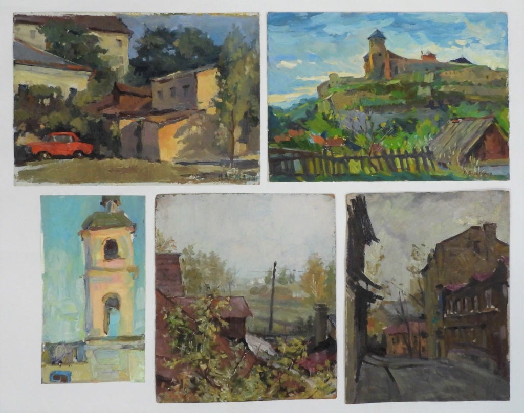 Appraisal: PC UKRAINIAN ARCHITECTURAL LANDSCAPE PAINTINGS Ukraine th CenturyIncludes a painting