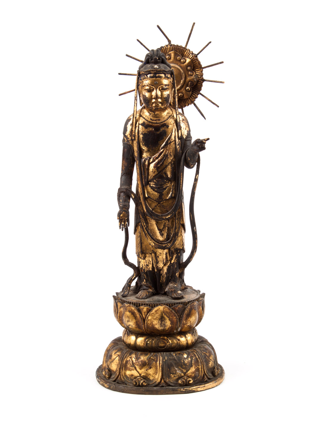 Appraisal: Chinese carved and giltwood standing Buddha th century figure standing