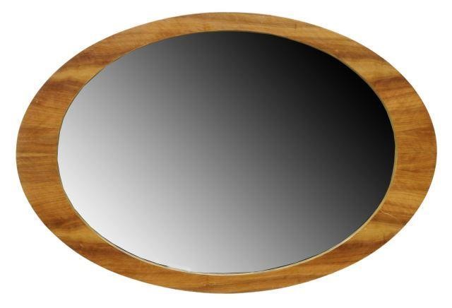 Appraisal: Italian mid-century modern wall mirror c s- s having oval