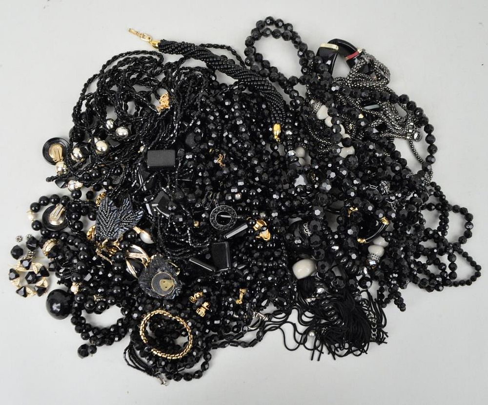 Appraisal: Discovery Group Costume Black Bead Jewelry with use wear losses