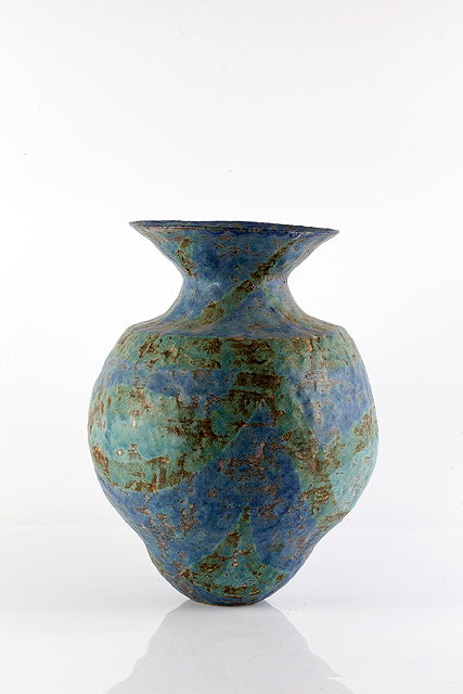 Appraisal: Julian King-Salter British b Vasecoil built in turquoise glazesimpressed potter's