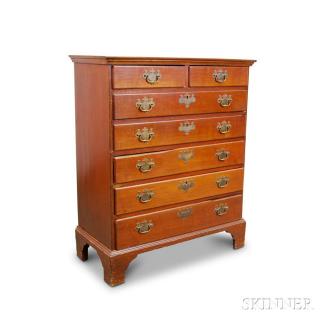 Appraisal: Chippendale Maple Tall Chest New Hampshire th century repairs ht