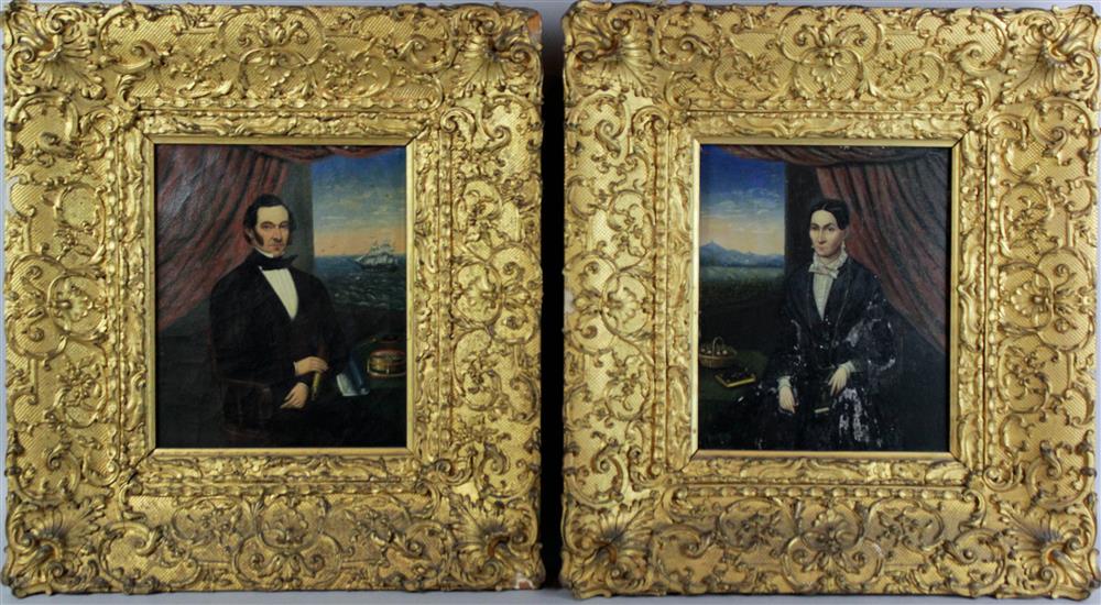 Appraisal: A LIPPETT TH CENTURY CAPTAIN KENNEY and HIS WIFE Oil