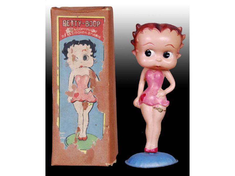 Appraisal: Betty Boop Celluloid Nodder Toy with Original Box Description ''