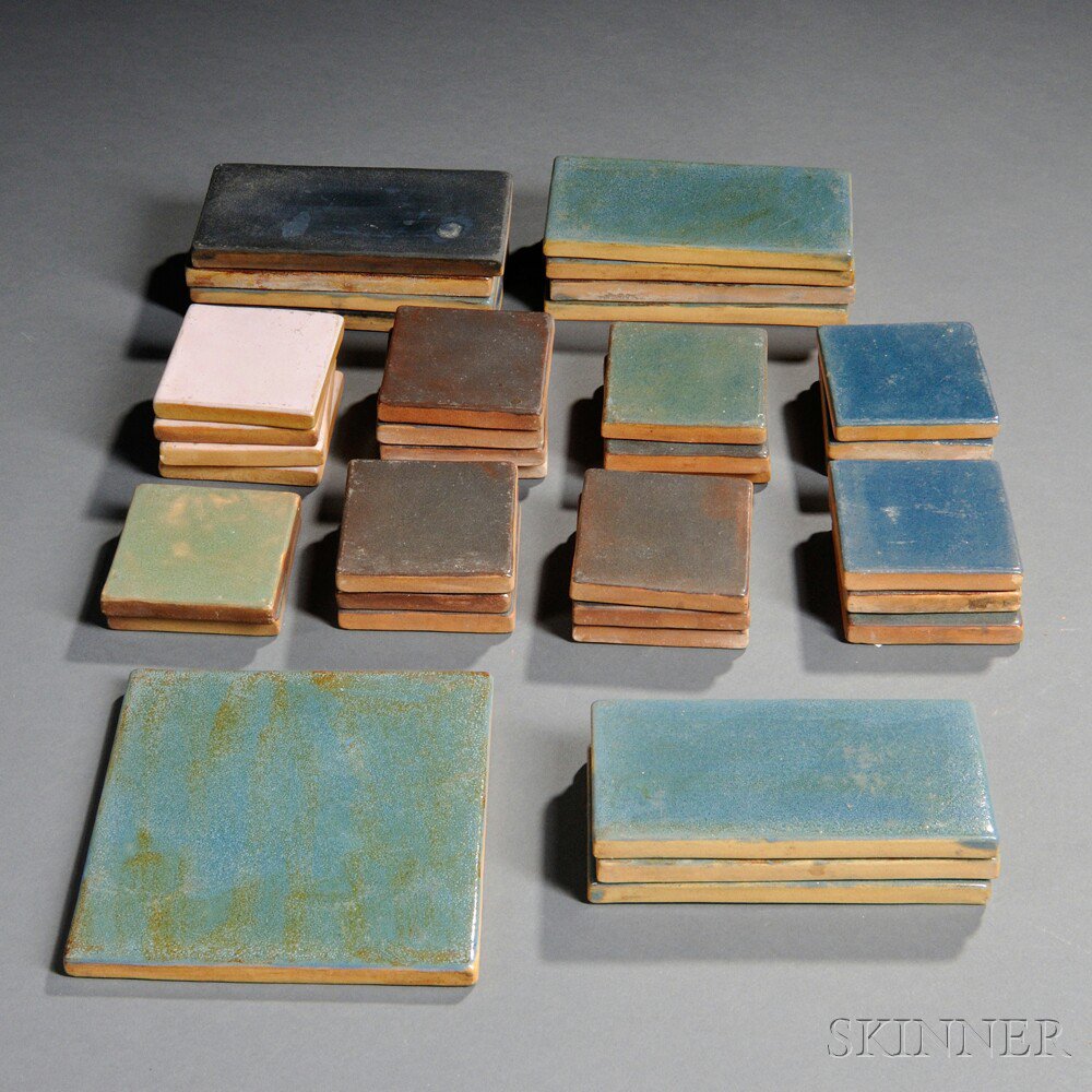 Appraisal: Thirty-seven Saturday Evening Girls Pottery Architectural Tiles Bowl Shop Nottingham