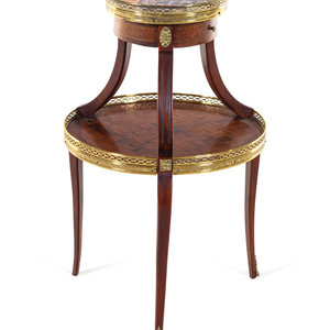 Appraisal: A Louis XV XVI Two Tiered Mahogany Table