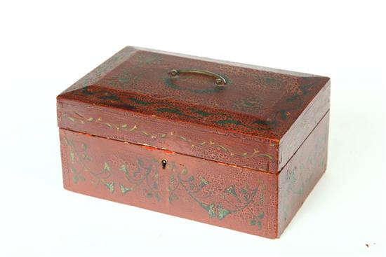 Appraisal: DECORATED DOME TOP BOX New England th century Dovetailed original