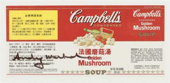 Appraisal: WARHOL ANDY Pittsburgh - New York Campbell's Soup Label Signed