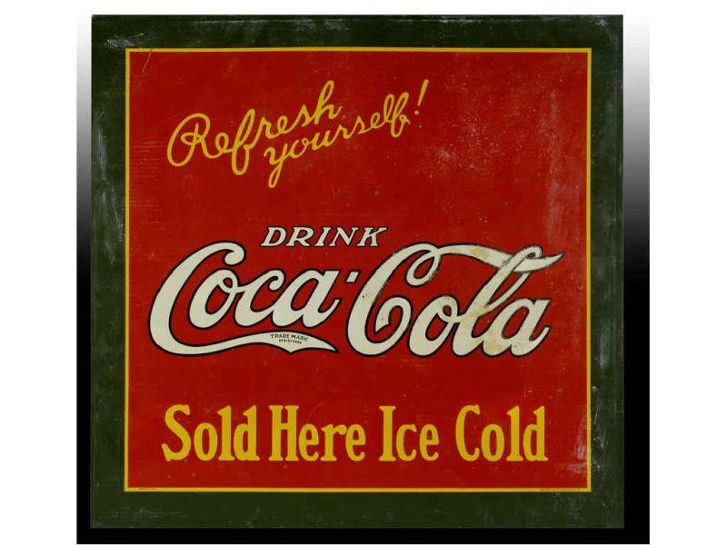 Appraisal: Coca-Cola Tin Sign Description '' x '' Minor crimps Few