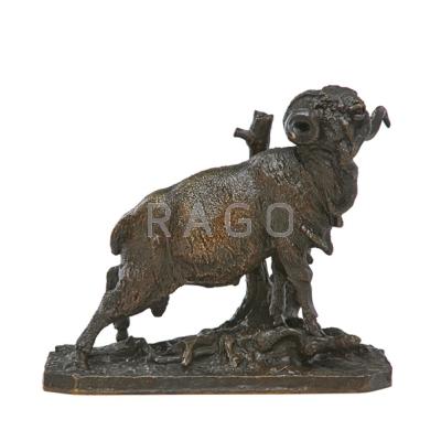 Appraisal: PIERRE JULES MENE French - Bronze sculpture of a ram