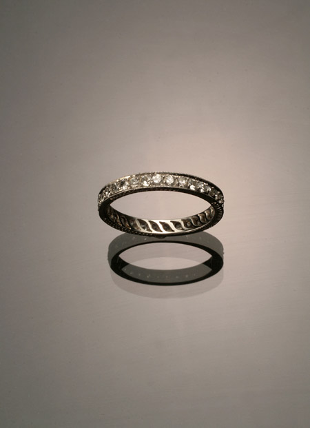 Appraisal: Art Deco Platinum and Diamond Eternity Band Circa - Set