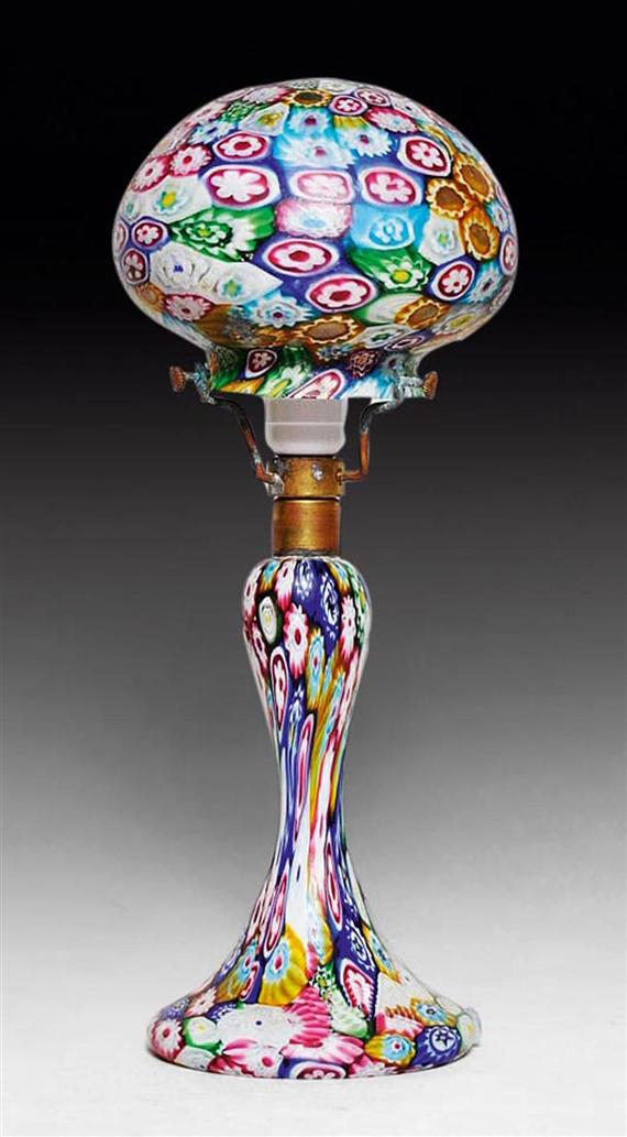 Appraisal: FRATELLI TOSO MURANO LAMP circa Millefiori murrine glass H cm