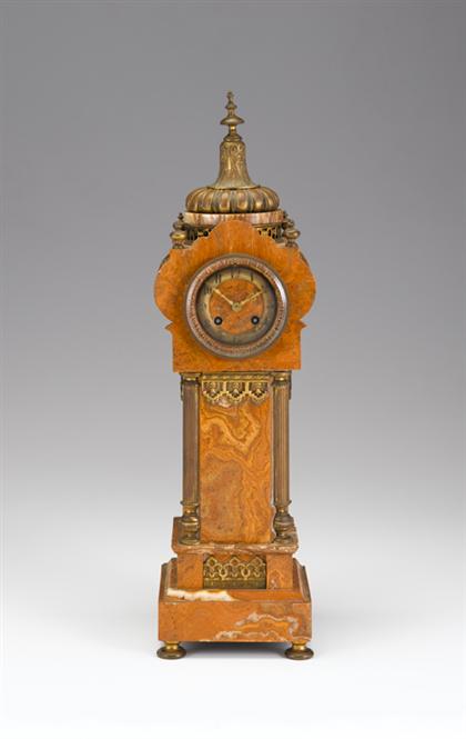 Appraisal: Gilt bronze and onyx mantel clock retailed by bailey banks