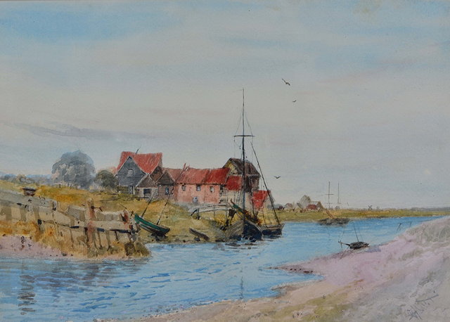 Appraisal: GEORGE DUNKERTON HISCOX - 'The River Blythe Suffolk' signed inscribed