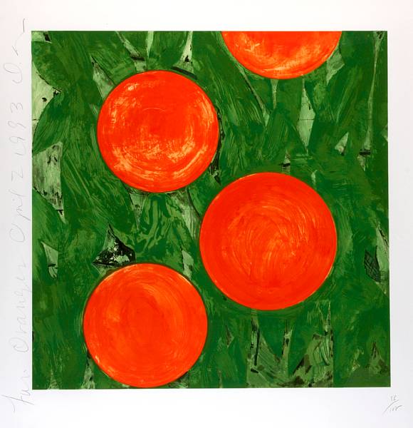 Appraisal: Donald Sultan American born Four Oranges Screenprint in colors on