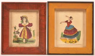 Appraisal: Two Early th Century Hand Colored Prints Two Early th