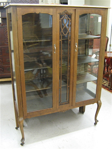 Appraisal: QUEEN ANNE REVIVAL CHINA CABINET American c 's of dark