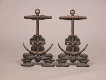 Appraisal: Nautical Andirons Signed ca Late th Early th Century Pair