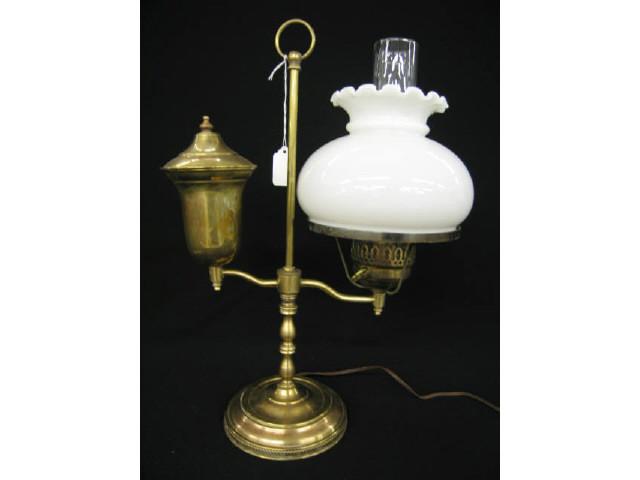 Appraisal: Student Lamp brass finish milk glass shade