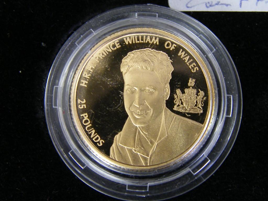 Appraisal: Cased coin commemorating the st birthday of Prince William ct