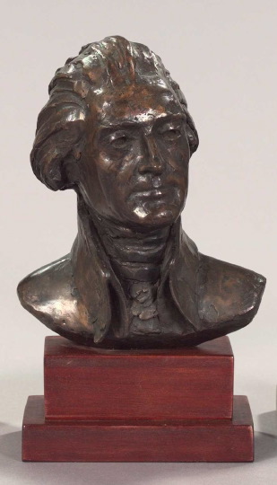 Appraisal: Thomas Bruno American b Active Louisiana attractive patinated bronze bust