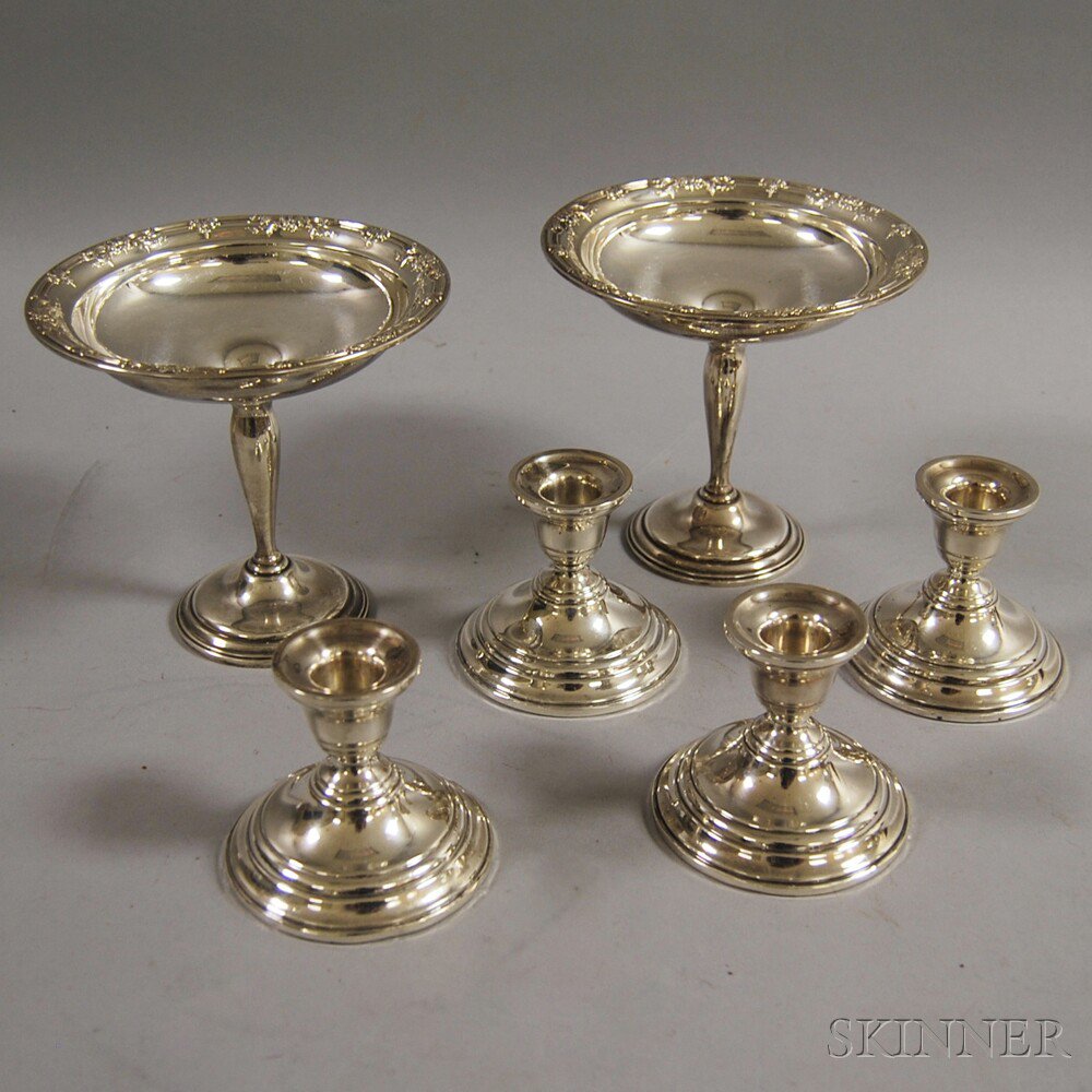 Appraisal: Six Pieces of Weighted Sterling Silver Tableware a set of